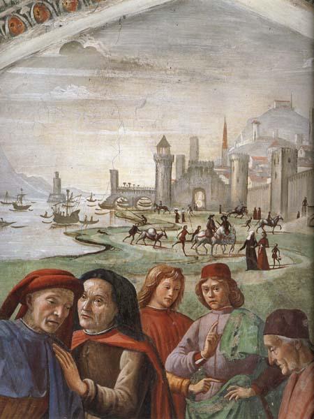 Domenicho Ghirlandaio Details of Der Hl.Franziskeus verzichtet auf Hab und Gut oil painting image